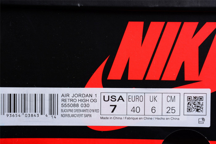 Air Jordan 1 Retro High Pine Green Black 555088-030